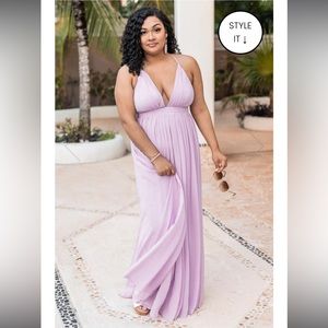 2X Lavender Bridesmaid or wedding guest dress. From Pink Lily.